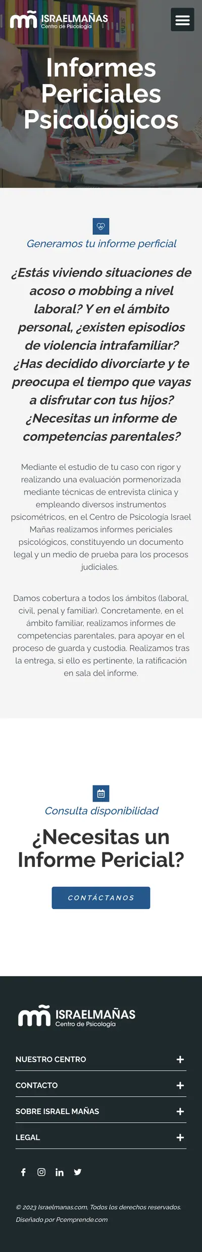 Centro de Psicología Israel Mañas · Informes Periciales · Móvil