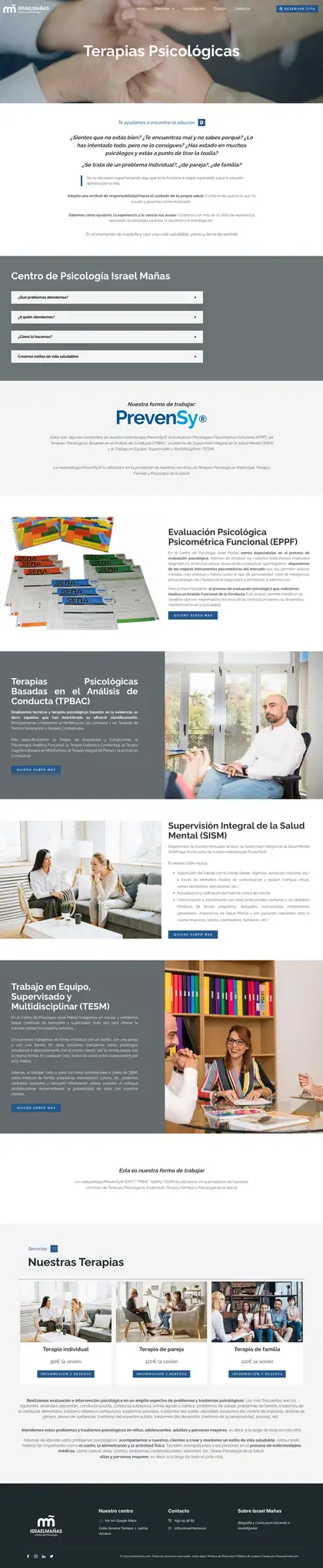 Centro de Psicología Israel Mañas · Terapias Psicológicas