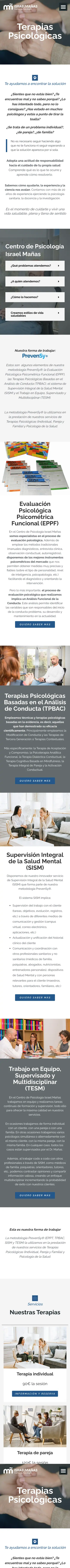 Centro de Psicología Israel Mañas · Terapias Psicológicas · Móvil
