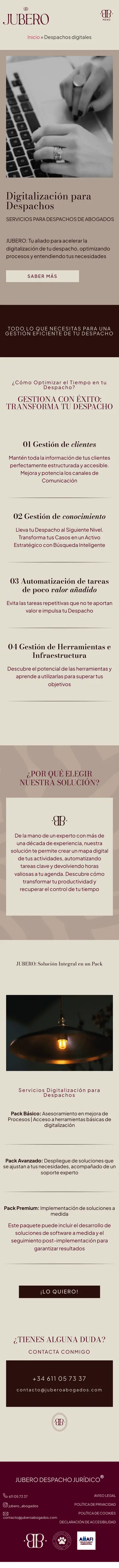 Jubero Abogados · Despachos digitales · Móvil