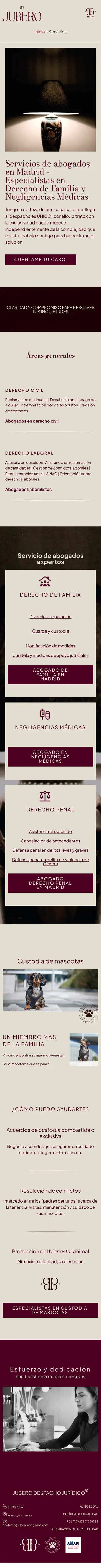 Jubero Abogados · Servicios · Móvil