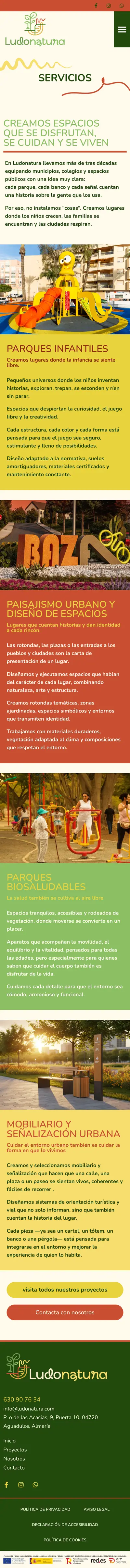 Ludonatura · Servicios · Móvil