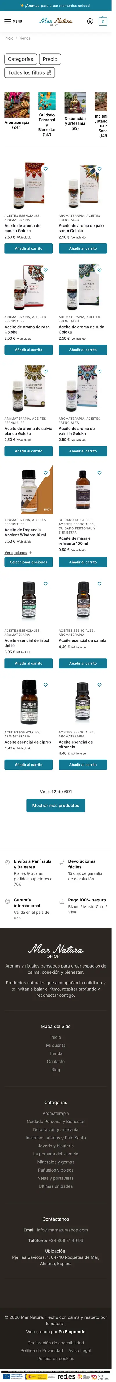 Mar Natura Shop · Tienda · Móvil