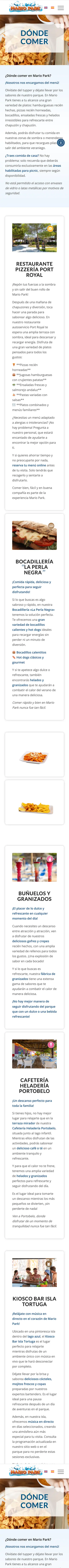 Mario Park · Dónde comer · Móvil