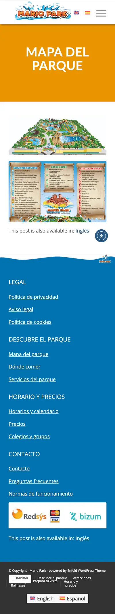 Mario Park · Mapa del parque · Móvil