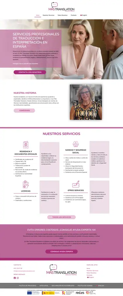 Màs Translation Solutions · Inicio
