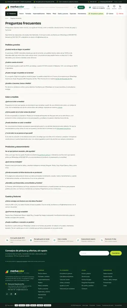 Merkacolor · Preguntas frecuentes
