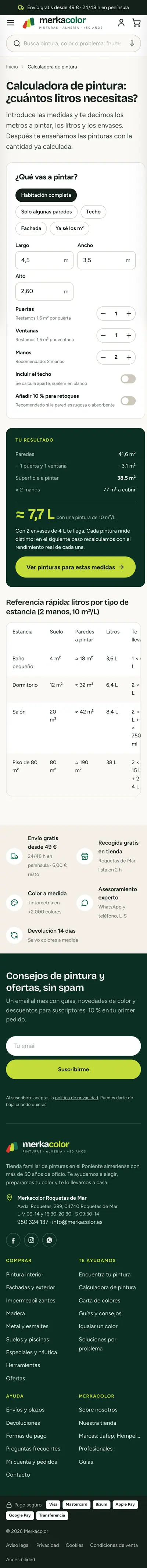 Merkacolor · Calculadora · Móvil