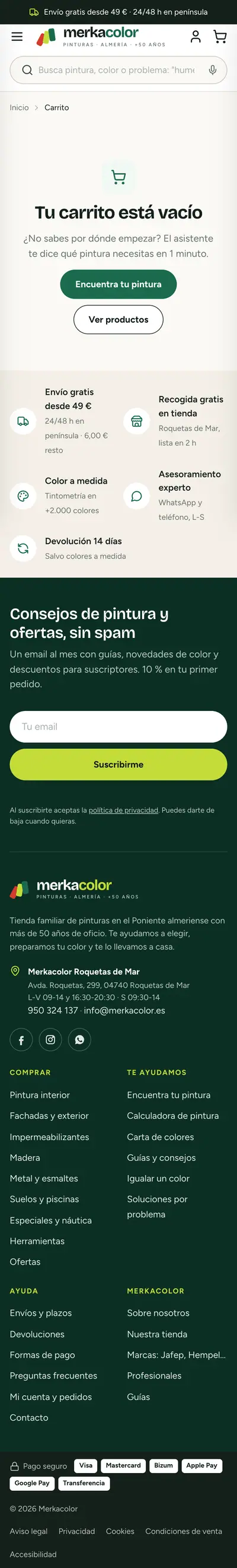 Merkacolor · Carrito · Móvil