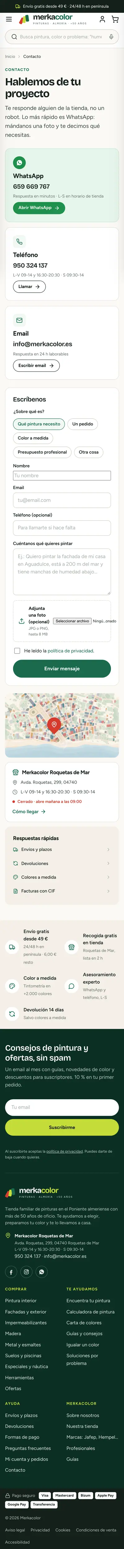 Merkacolor · Contacto · Móvil