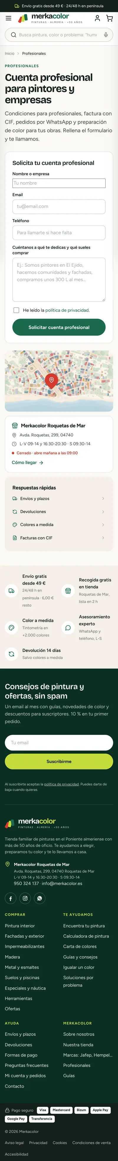 Merkacolor · Profesionales · Móvil