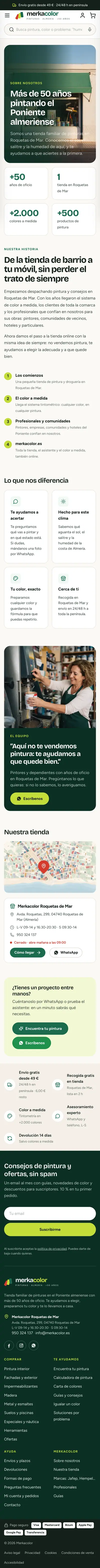 Merkacolor · Sobre nosotros · Móvil