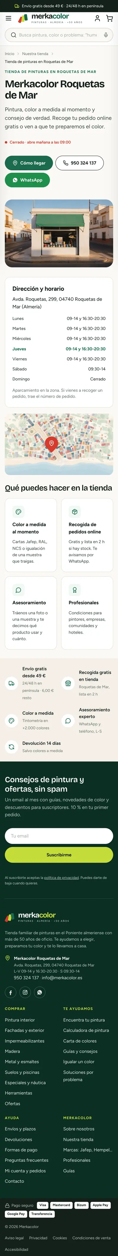 Merkacolor · Tienda en Roquetas · Móvil