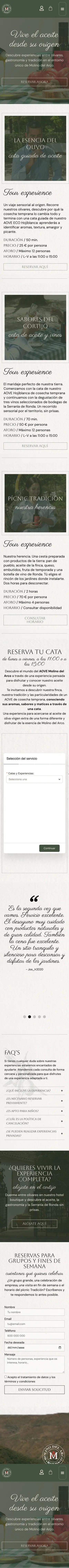 Molino del Arco · Experiencias · Móvil