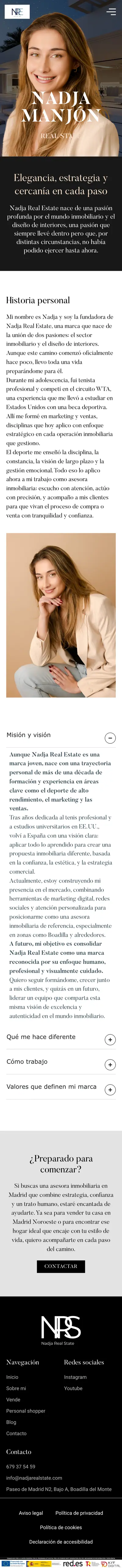 Nadja Real State · Sobre mi · Móvil