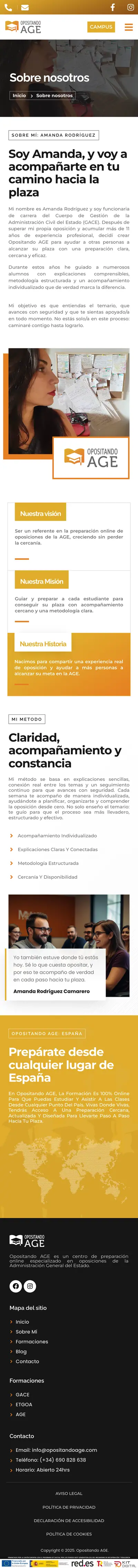 Opositando AGE · Sobre nosotros · Móvil