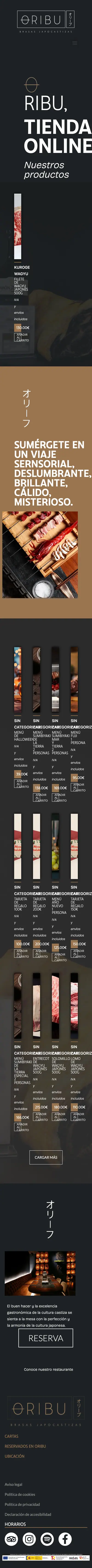 Oribu Madrid · Tienda en el móvil