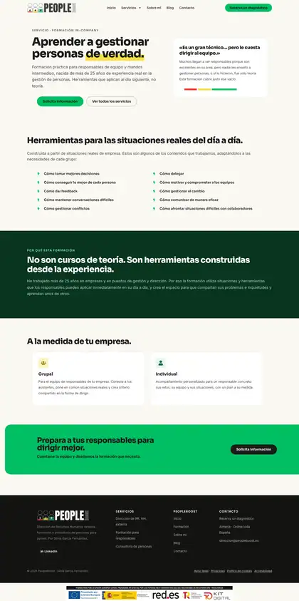 PeopleBoost · Formación para responsables