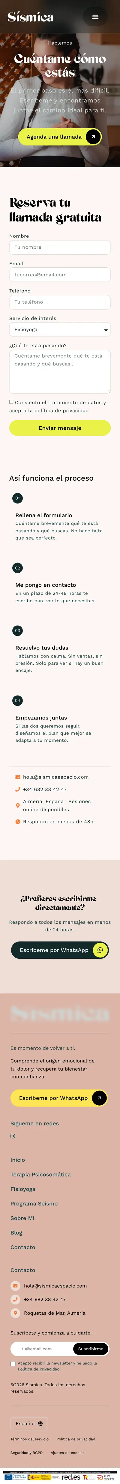 Sísmica · Contacto · Móvil