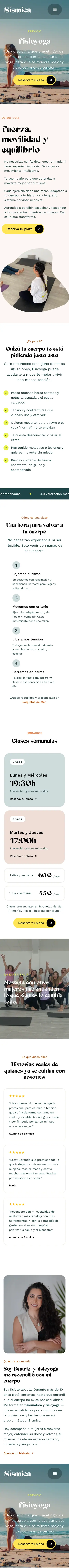 Sísmica · Fisioyoga · Móvil