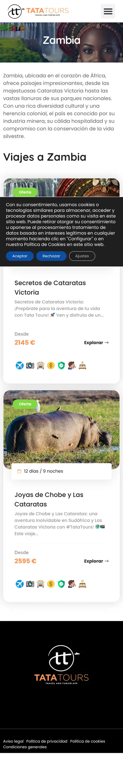 Tata Tours · Zambia · Móvil