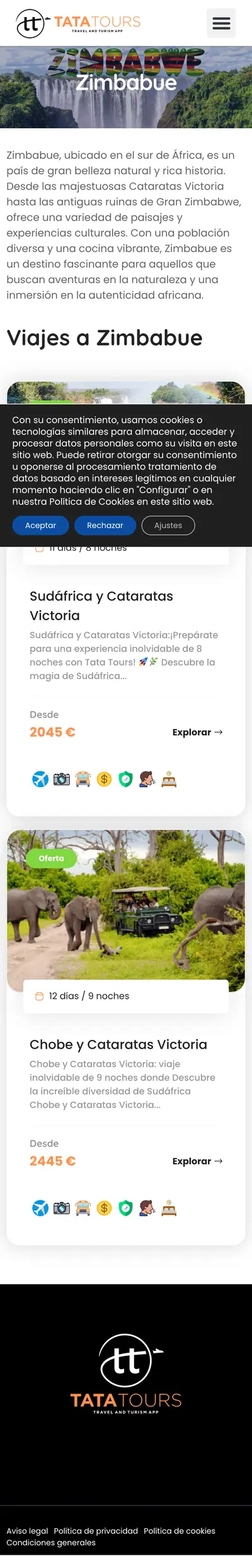 Tata Tours · Zimbabue · Móvil