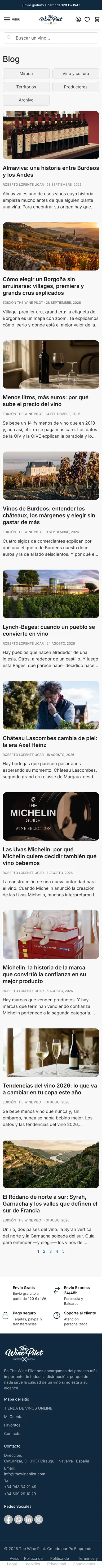 The Wine Pilot · Blog · Móvil