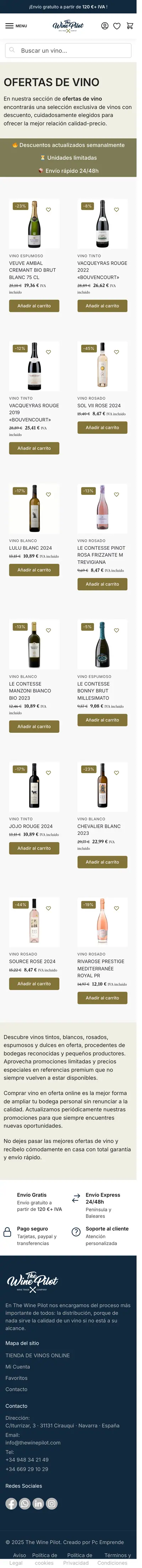 The Wine Pilot · Ofertas · Móvil