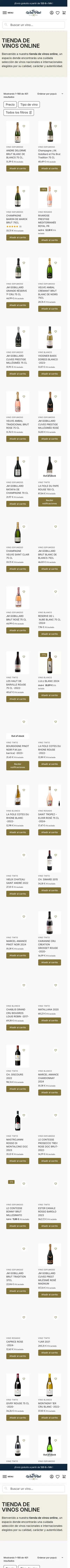 The Wine Pilot · Tienda · Móvil