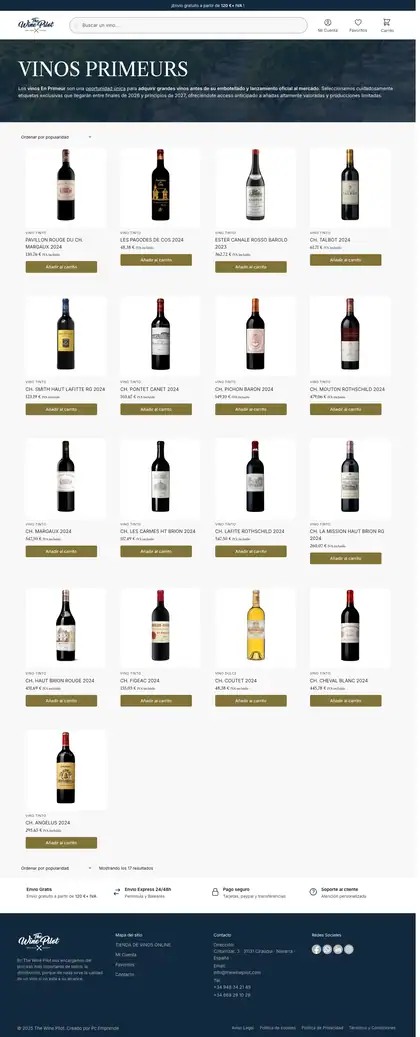 The Wine Pilot · Vinos Primeurs