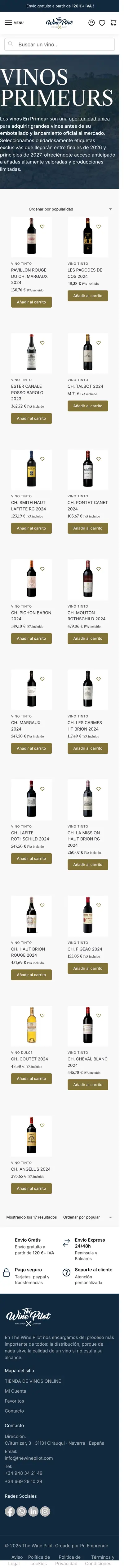 The Wine Pilot · Vinos Primeurs · Móvil