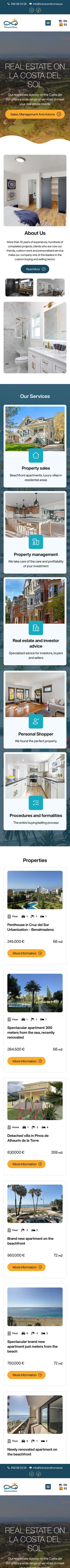 Transcend Homes · Versión en inglés · Móvil