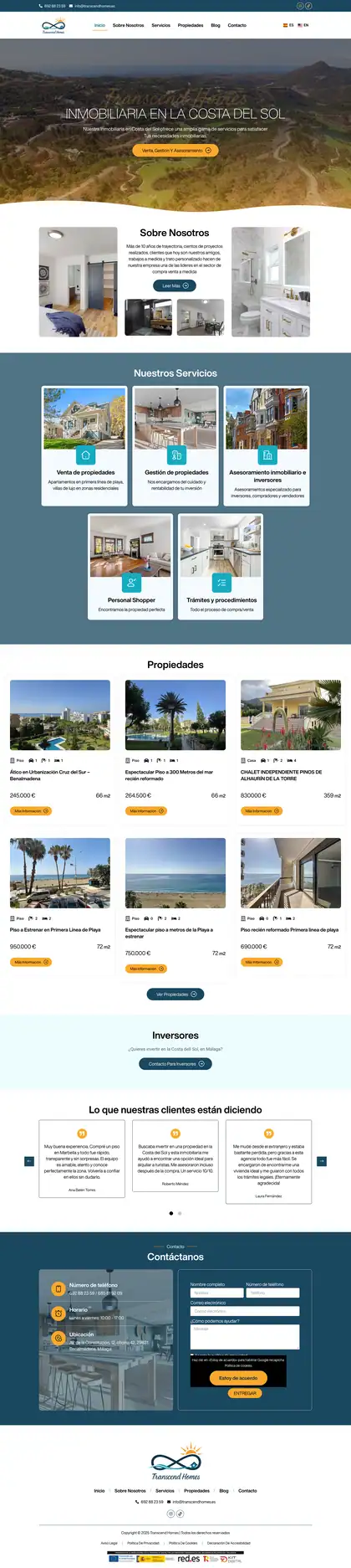 Transcend Homes · Inicio