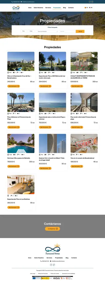 Transcend Homes · Propiedades