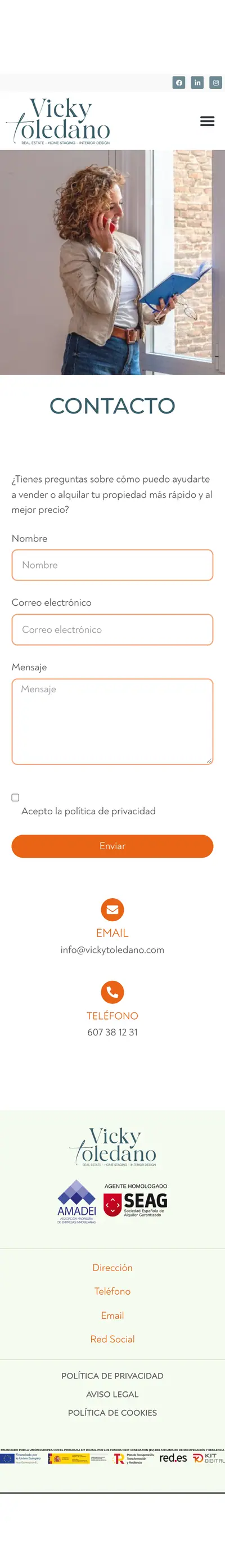 Victoria Toledano · Contacto · Móvil